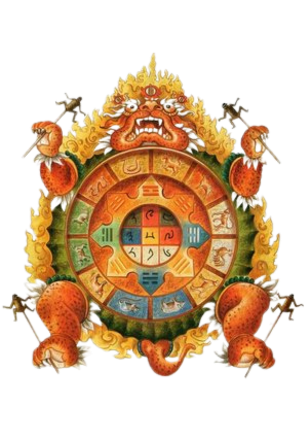 La tortue cosmique (12 signes, 5 éléments, 8 trigrammes)