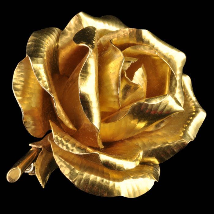 fleur dorée montrant une rose aux pétales délicatement ouverts .
