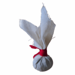 Pochon d'épices pour la moxibustion mongole fermé par un fil de laine rouge